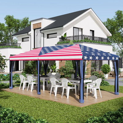 Auvent escamotable 10 'x 20' avec filet - idéal pour les activités en plein air