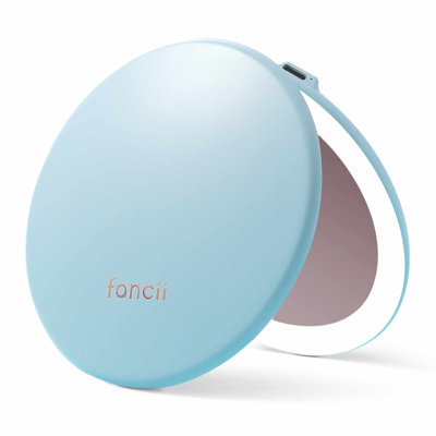 Miroir de maquillage compact à lumière Taylor Taylor, 5 pouces de large, rechargeable, grossissant 10x / 1x et 3 réglages de lumière