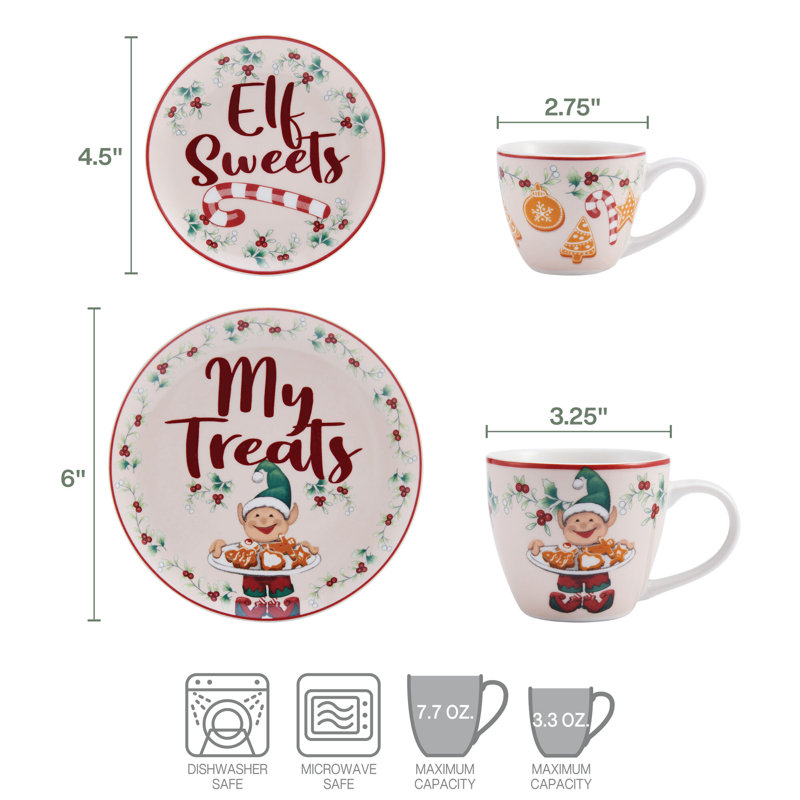 Ensemble-cadeau de 4 pièces Pfaltzgraff Winterberry «Elf and Me»