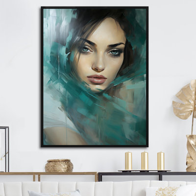 «Woman Portrait Teal Tales - Fashion Woman», impressions d'art mural