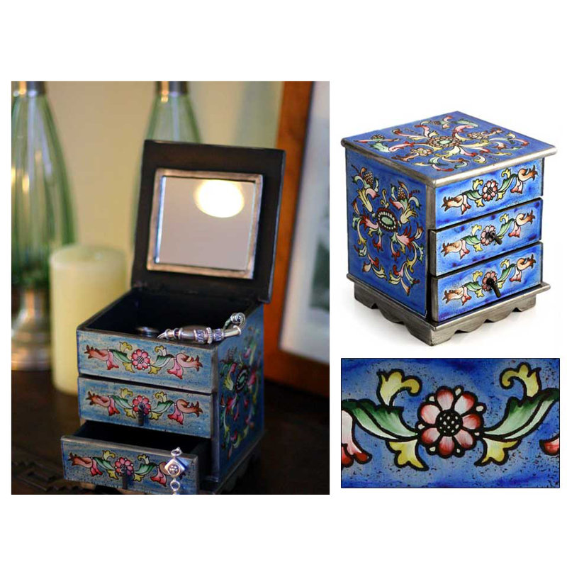 Boîte à bijoux bleu céleste
