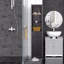 Armoire de rangement pour salle de bain, unité de rangement pour salle de bain autoportante, grande tour à linge avec tablettes à 3 niveaux et tiroir