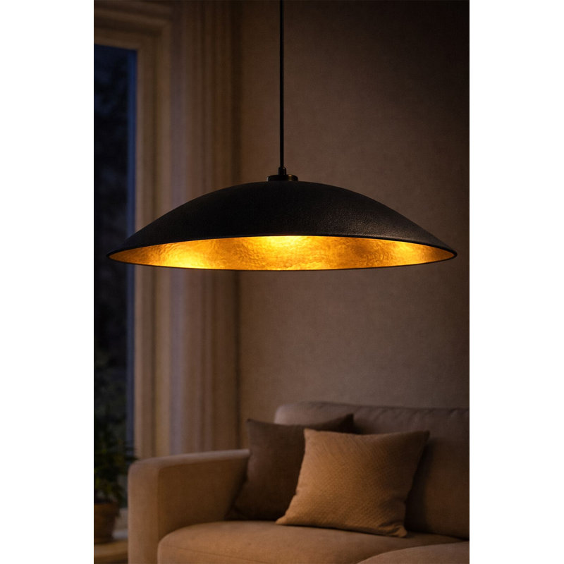 Lustre, H 20,47 po x l 20,47 po x P 9,06 po, Black, Noir, 1 niveau, Une lumière, 133 V