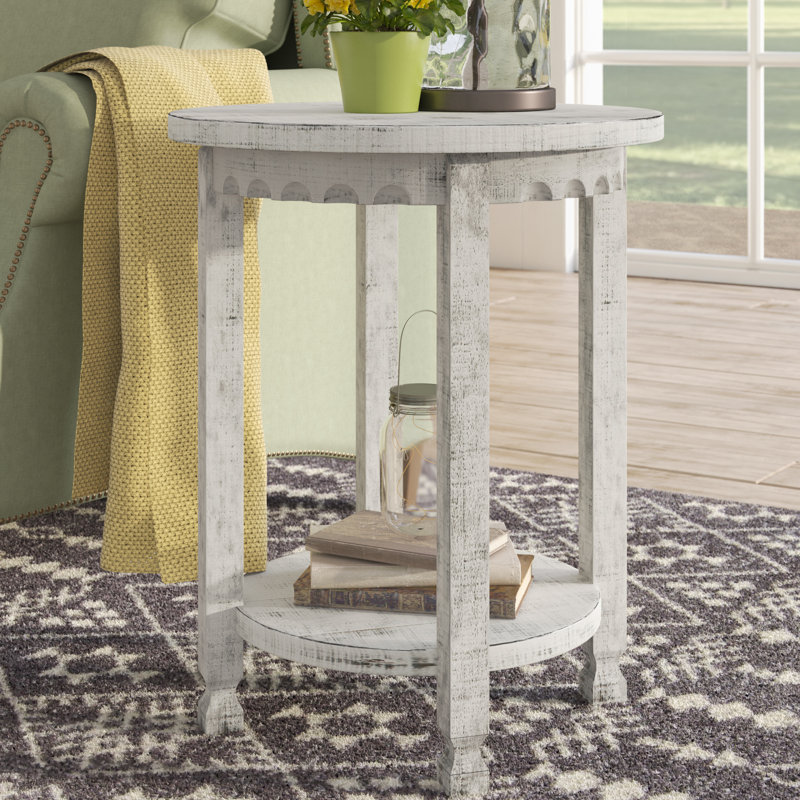 Mangum Solid Wood End Table, White