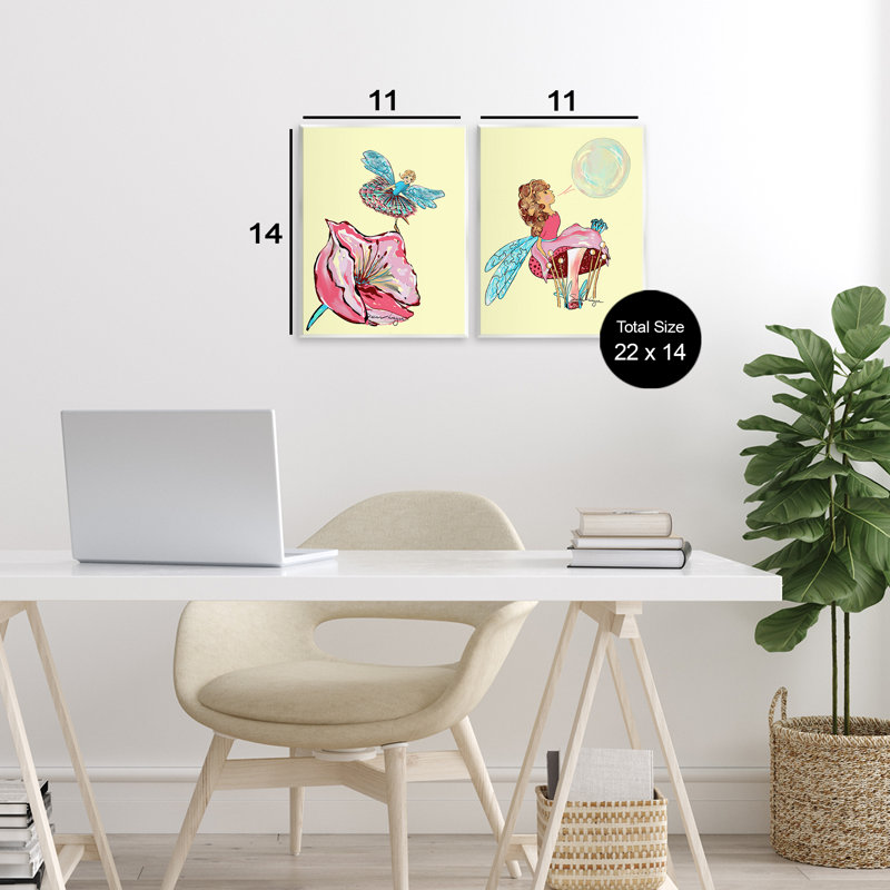 Ensemble de 2 plaques murales Magical Ballerina Fairies, design par Susan Lugar