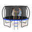 Trampoline d'extérieur 14 pi avec filet de sécurité intérieur, échelle et rembourrage en PVC (noir / bleu)