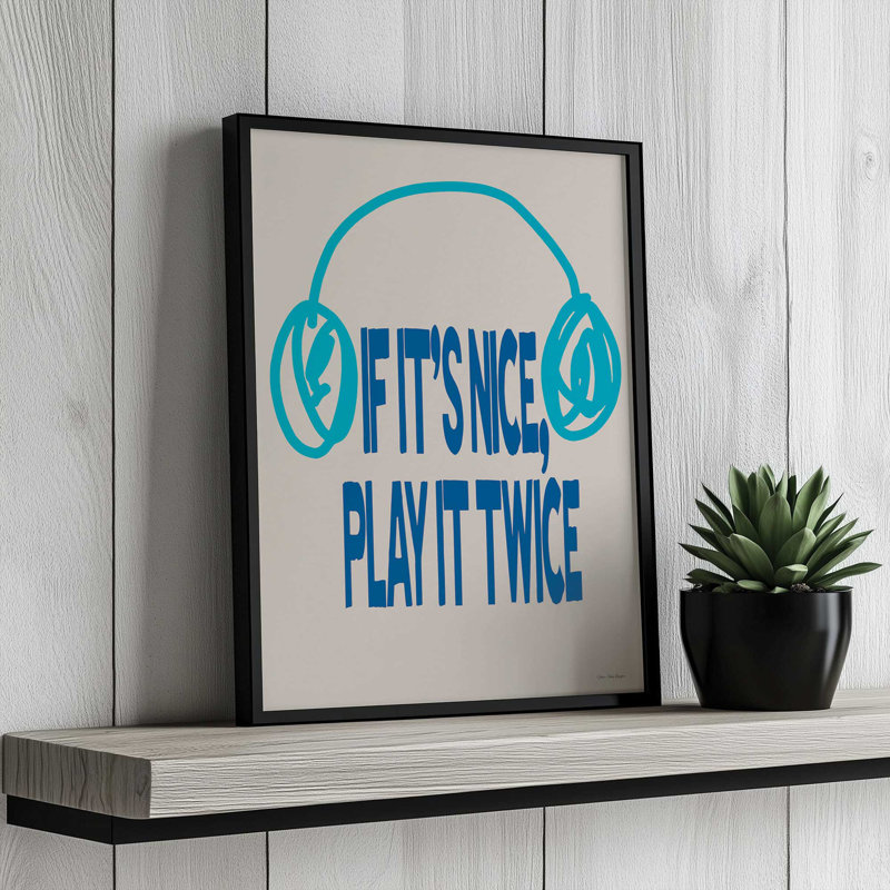 Reproduction d'art «Play it twice» par Seven Trees Design, 24 W x 32 H, Silver, Framed Print
