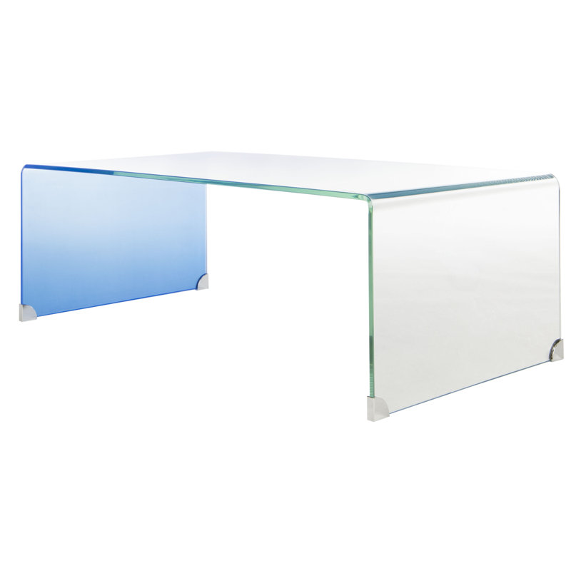 Euphemia Glass Single Coffee Table, Blue