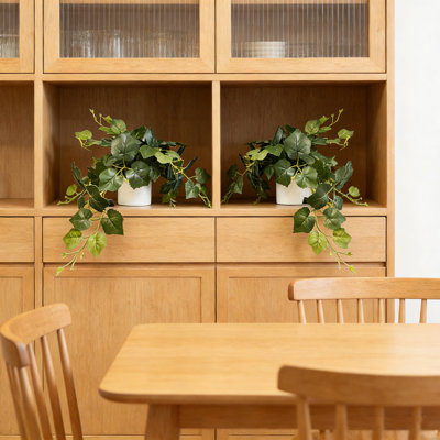 2 Pack Artificial Plants Fake Pothos with Plastic Pot Artificial Potted Plant for Home Office Bedroom Indoor Outdoor Decor