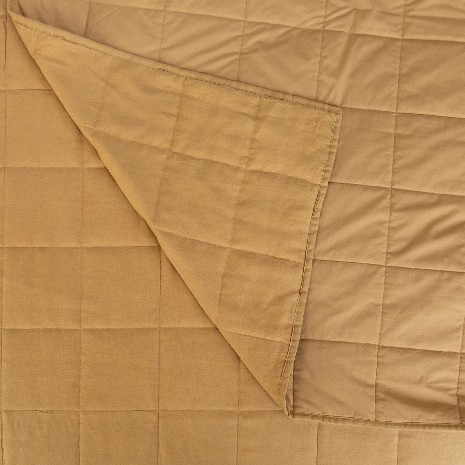 French Linen Quilt Set, Twin Quilt, Honey