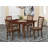 5 Piece Dining Set Includes a Rectangle Dining Room Table with Butterfly Leaf and 4 Linen Fabric Kitchen Chairs, Saddle Brown-2096969755-2037681342-2044976071