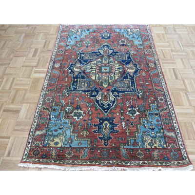 Tapis oriental rouille antique noué à la main 4 x 6 Serapi Heriz DEAB6AF815F94DE887149431CBDC6932