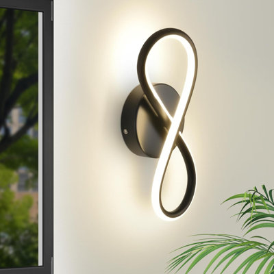Wall light indoor LED wall lamp modern: wall lamp for staircase bedroom living room corridor cool design 7W curve design decorative wall lights warm white 3000K