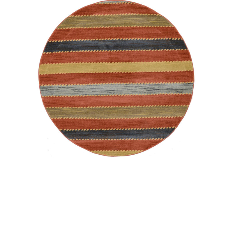 Vassar Striped Indoor Rug, Round 8'