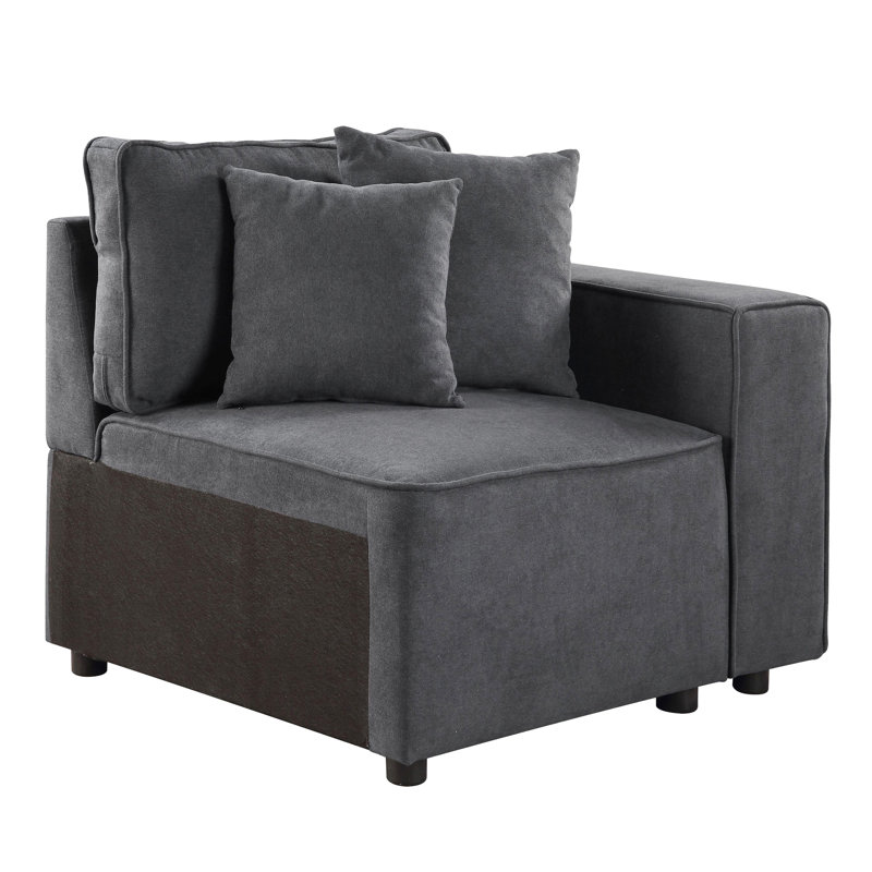 Fauteuil gris avec apparence soignée et coussin de dossier confortable et stable personnalisable