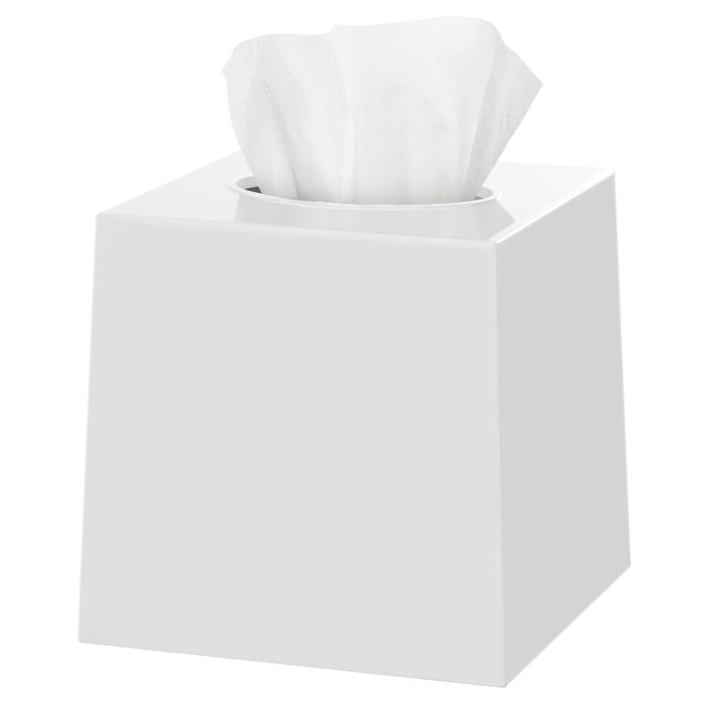 Couvercle de boîte à mouchoirs beige - carré, Blanc