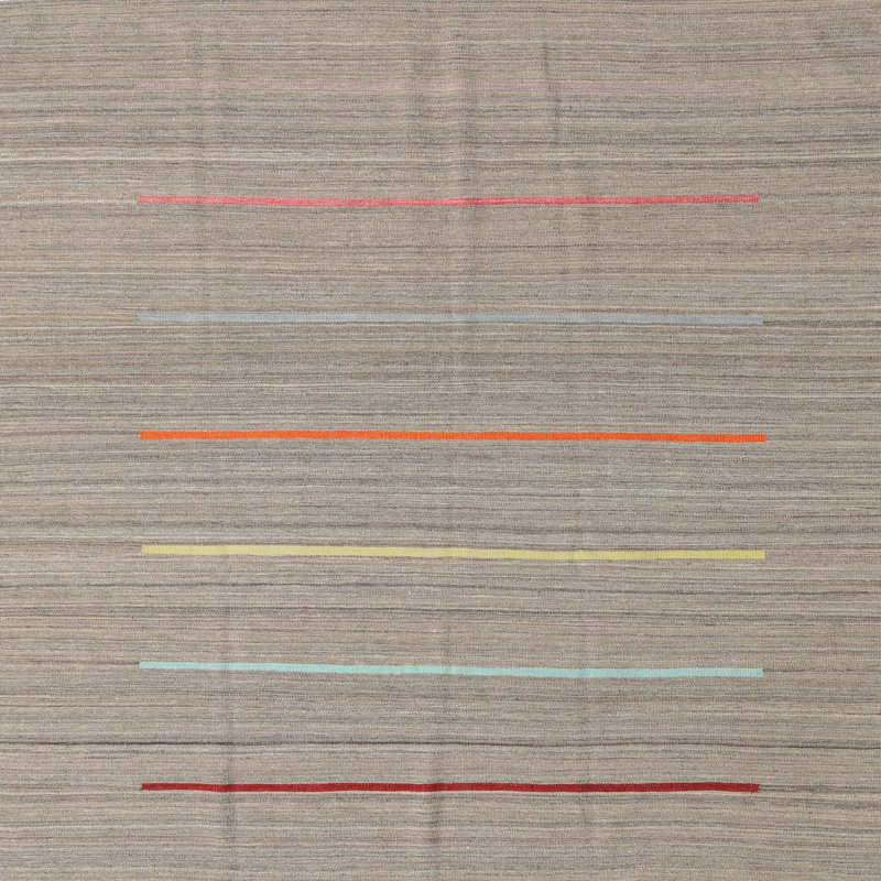 Tapis gris foncé / beige Chertsey, Carré 6 pi