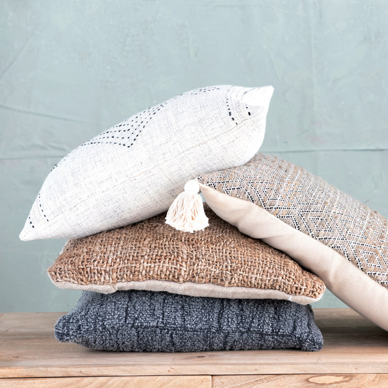 Embroidered Cotton Throw Pillow
