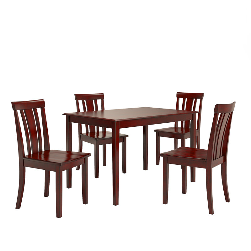 Ensemble de salle à manger à 4 pieds en bois massif Plympton, Baie antique