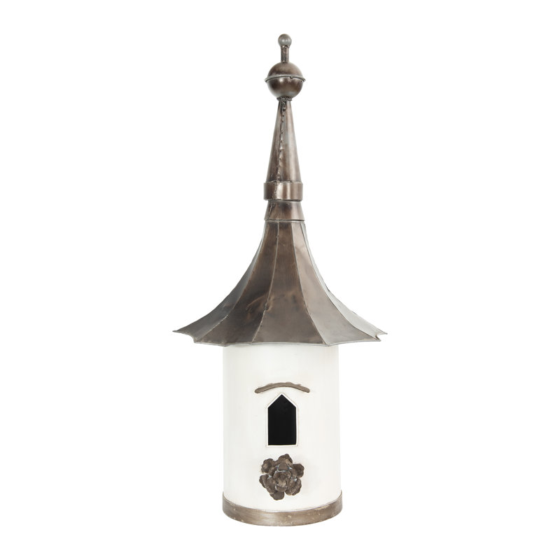 Secret Garden Free Standing Bird House, Off-White