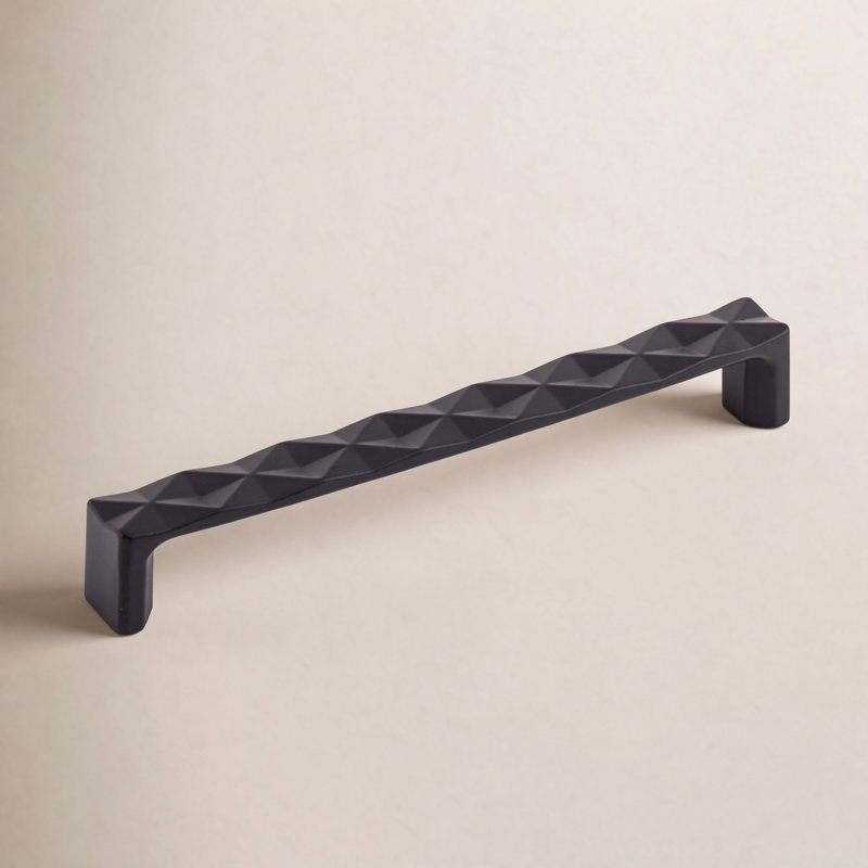 Quilted Bar pull, Flat Black, 6 5/16" Center to Center