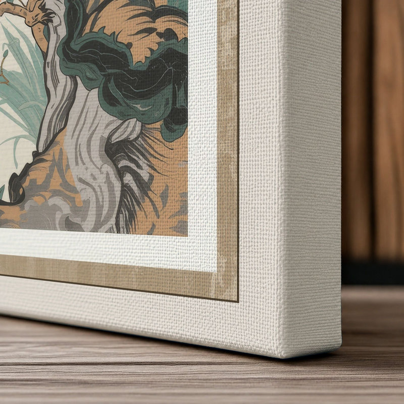 Branches in Bloom Japandi - Wrapped Canvas, 24x16 - 61.0 x 40.6 cm, Cream Border