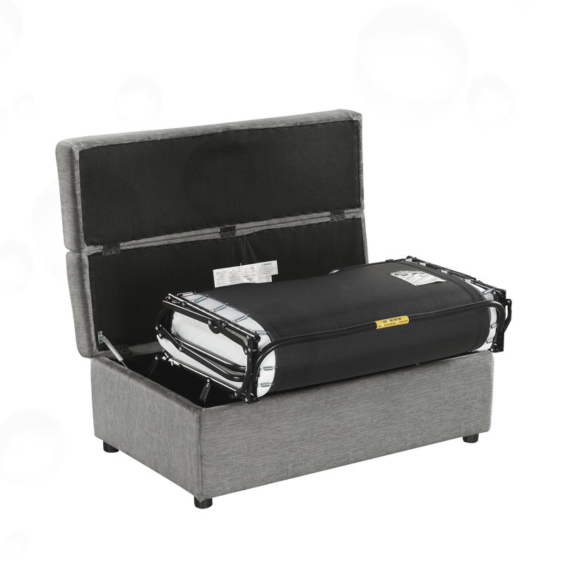 Lit simple convertible Begley, Gris foncé