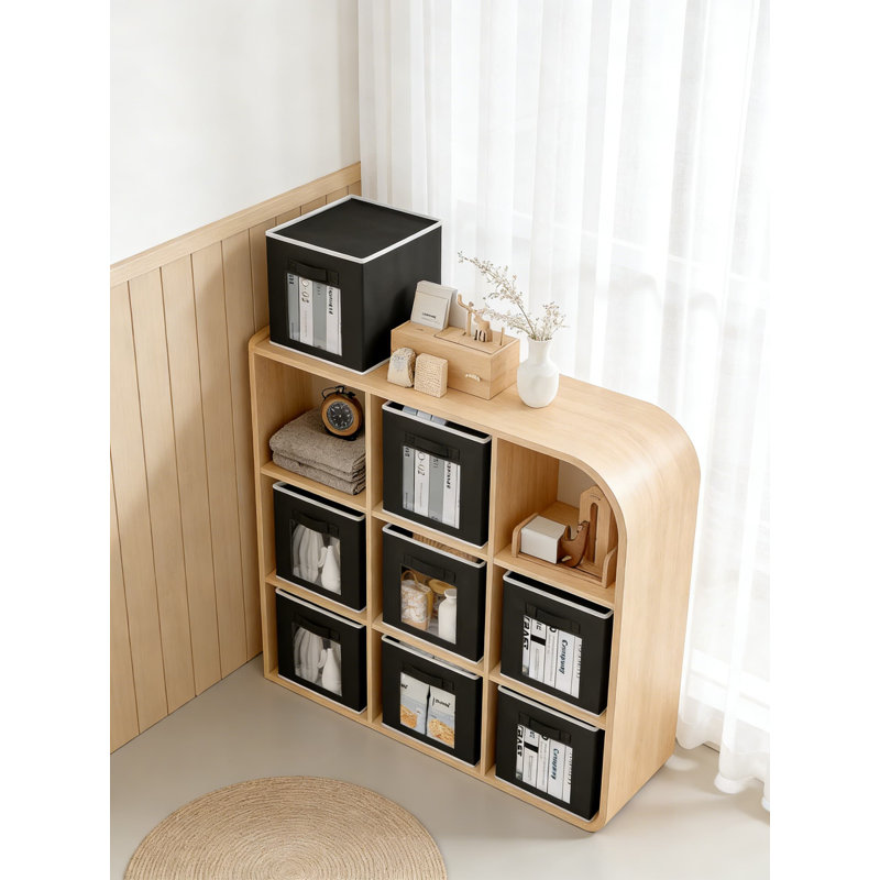 Foldable Storage Cubes With Clear Window - Fabric Organizer Bins For Closet, Shelf, And Home Organization, Sturdy Non-Woven Design With Handles, 8-Pack