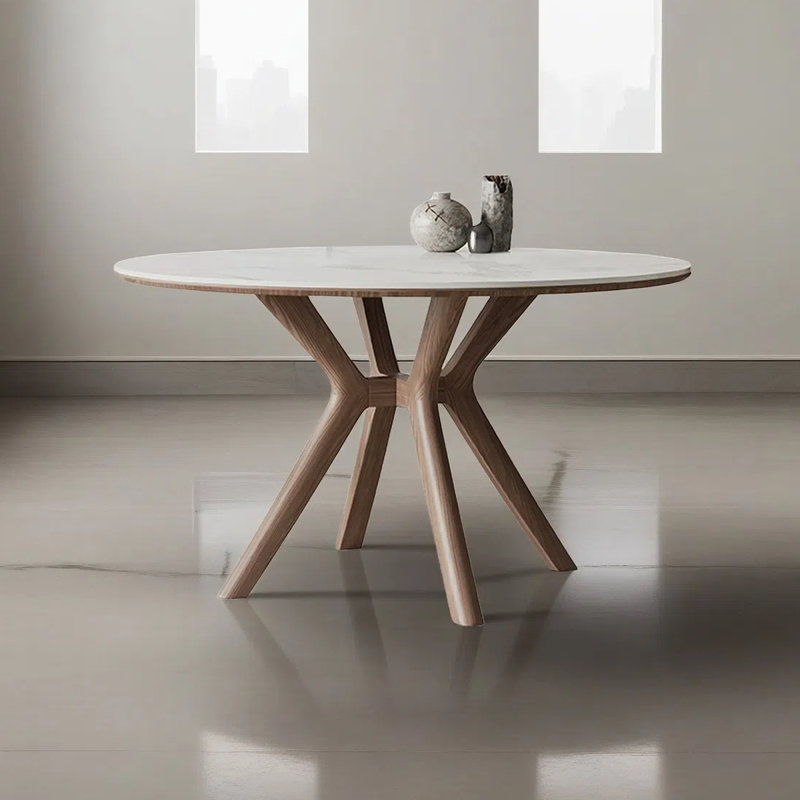 Nordic simple round dining table, 29.53"H x 59.06"L x 59.06"W