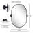   Elysian Oval 30" H x 20" W Metal Framed Wall Mounted Bathroom / Vanity Mirror in Matt Black-1171992012