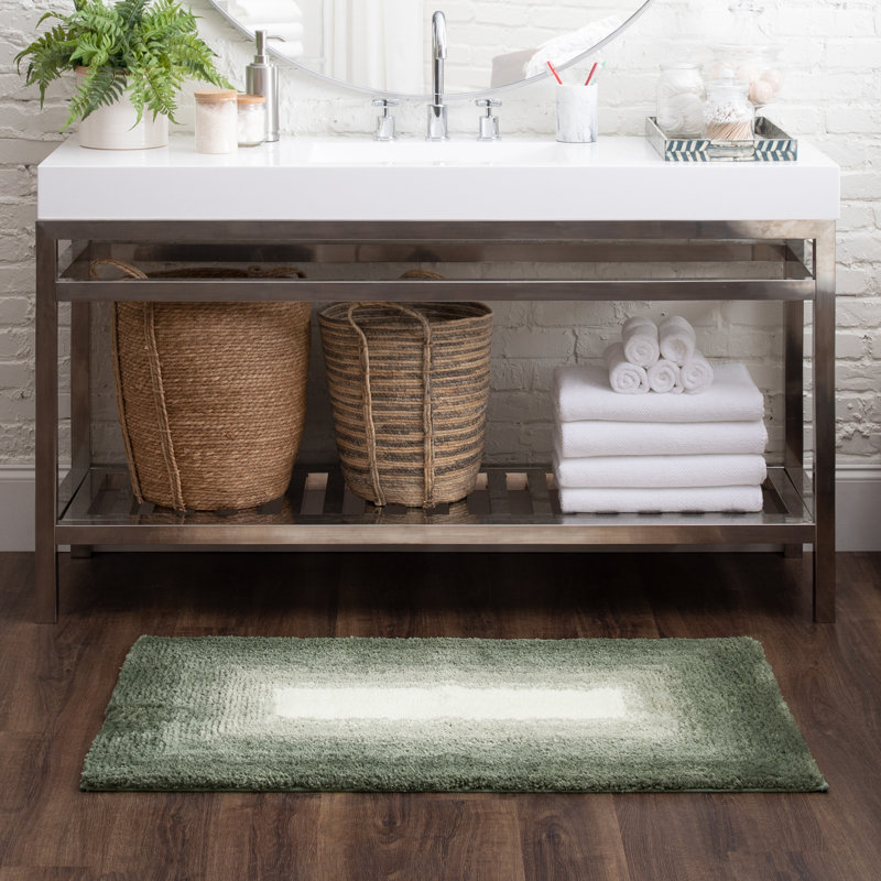 Tapis pour salle de bain Sparkman, Eucalyptus, L 20 po x L 34 po