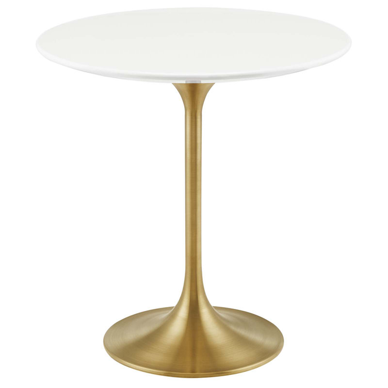 Table d'appoint ronde Modway Lippa, Blanc, Doré