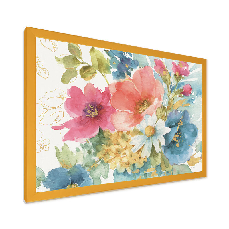 « my french jardin »-cadre photo sur toile, Cadre doré, H 36 po x l 46 po x P 1,5 po