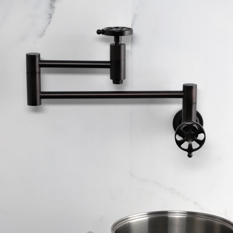 Kingston Brass Belknap Two-Handle 1-Hole Wall Mount Pot Filler Faucet, Oil Rubbed Bronze