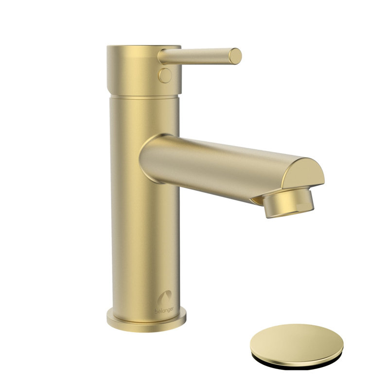 Delphi Single-handle Bathroom Faucet with Drain Assembly, Matte Gold