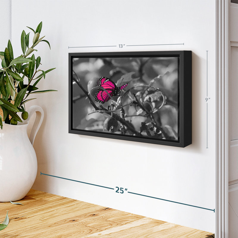 "Art mural papillon monarque rose", H 13 po x l 9 po