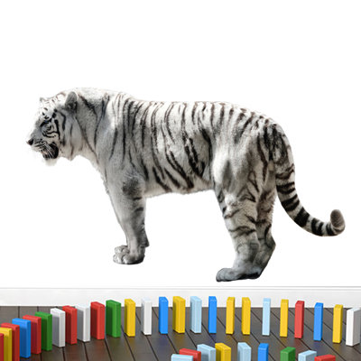 Décalcomanie murale tiger à motif blanc real life