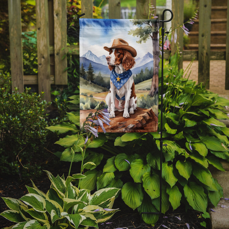 Drapeau Cowboy Welcome Garden, Épagneul Springer gallois