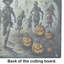 Zombies Spooky Halloween Glass Cutting Board Large