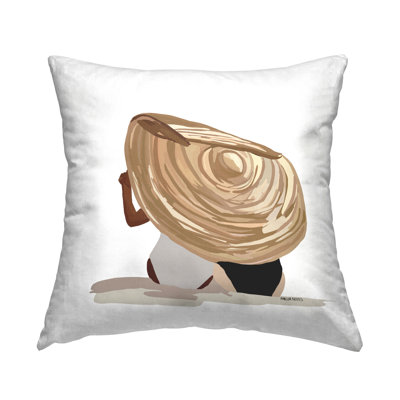 Beach Friends Tropical Ocean Sun Hat Printed Throw Pillow Design By Amelia Noyes