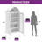 71'' H Arched Glass Display Cabinet With Lights & Adjustable Shelves