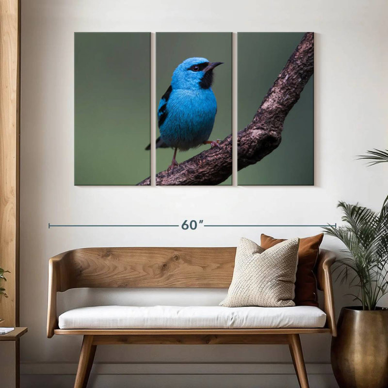 Vivid Blue Bird, 36" H x 57" W