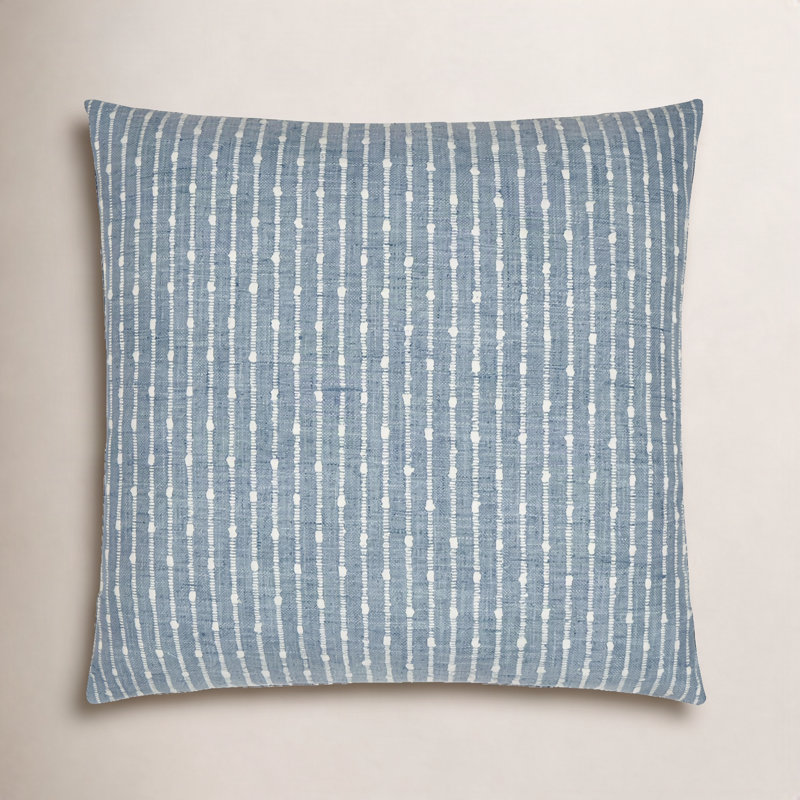 Kemp Pillow Cover & Insert, Square 24", Denim