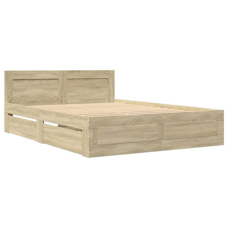 Storage Bed, European Double (140 x 200 cm), Sonoma Oak