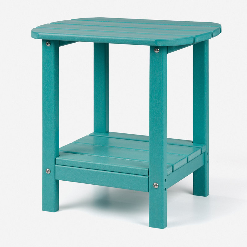 Deerfiled Rectangular Outdoor Side Table , 35.5cm cm W 45.5cm cm D, Turquoise