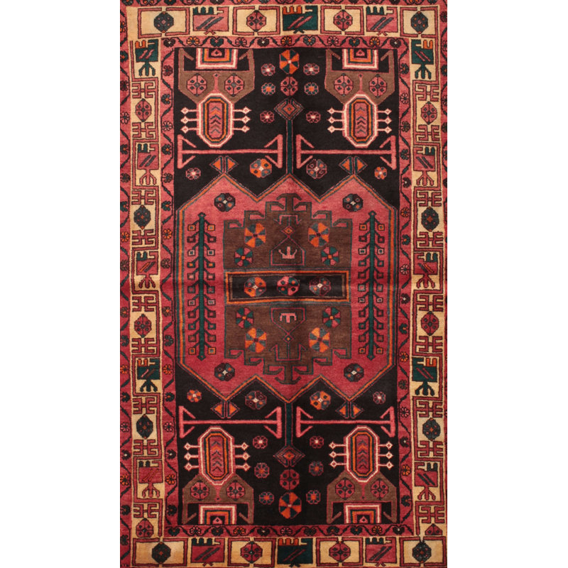 Tapis traditionnel rouge / noir Slezak, Rectangle 8 pi x 12 pi