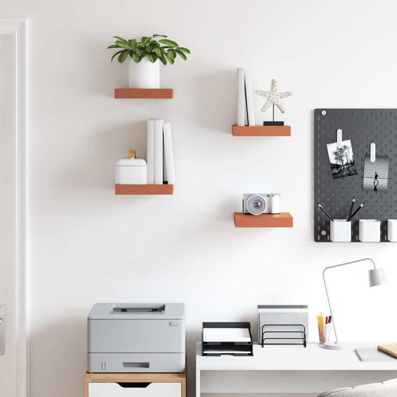 Floating Shelf, 4cm H x 23cm W x 23.5cm D, Red