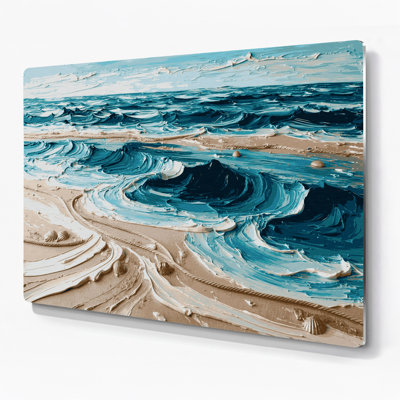 Art mural nautique bleu marine et vert sable