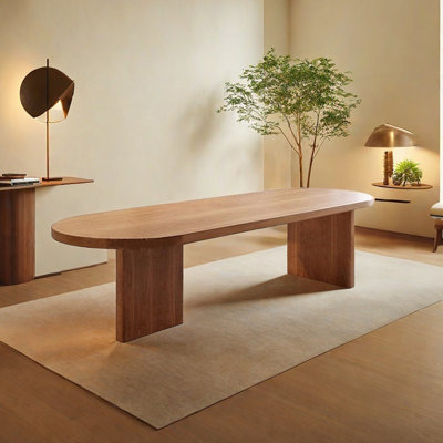 Table de salle à manger ovale brune