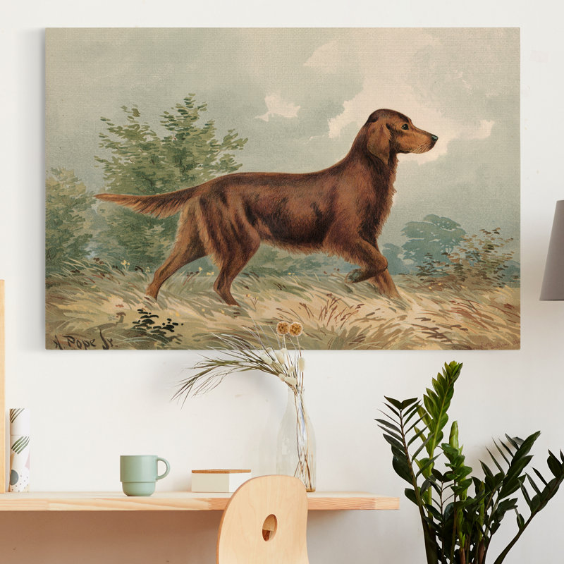 «Irish Setter I», reproduction d'art sur toile encadrée, H 48 po x l 32 po x P 1 po, Toile tendue